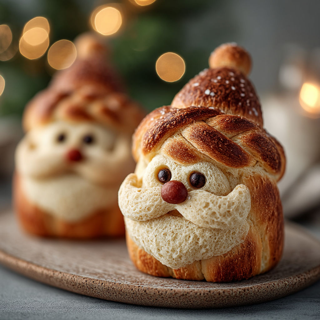 Un pain au chocolat avec un chapeau de Noël.