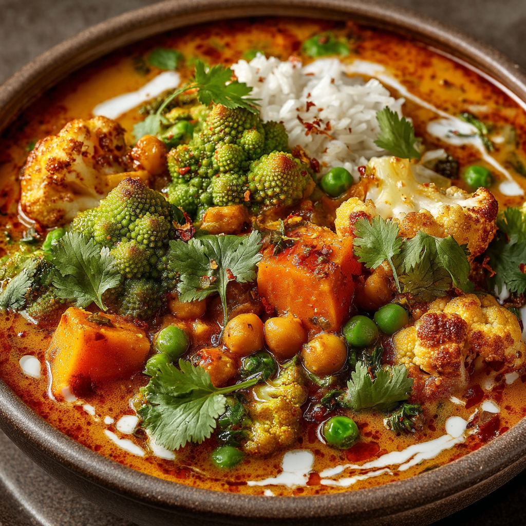 Une soupe chaude avec des légumes et des grains.