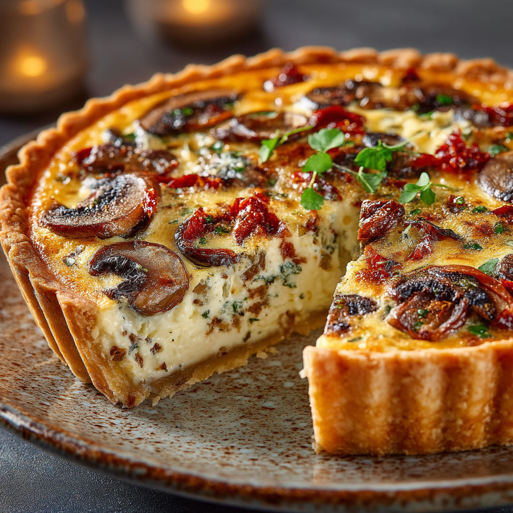 Une tarte aux fruits de mer.