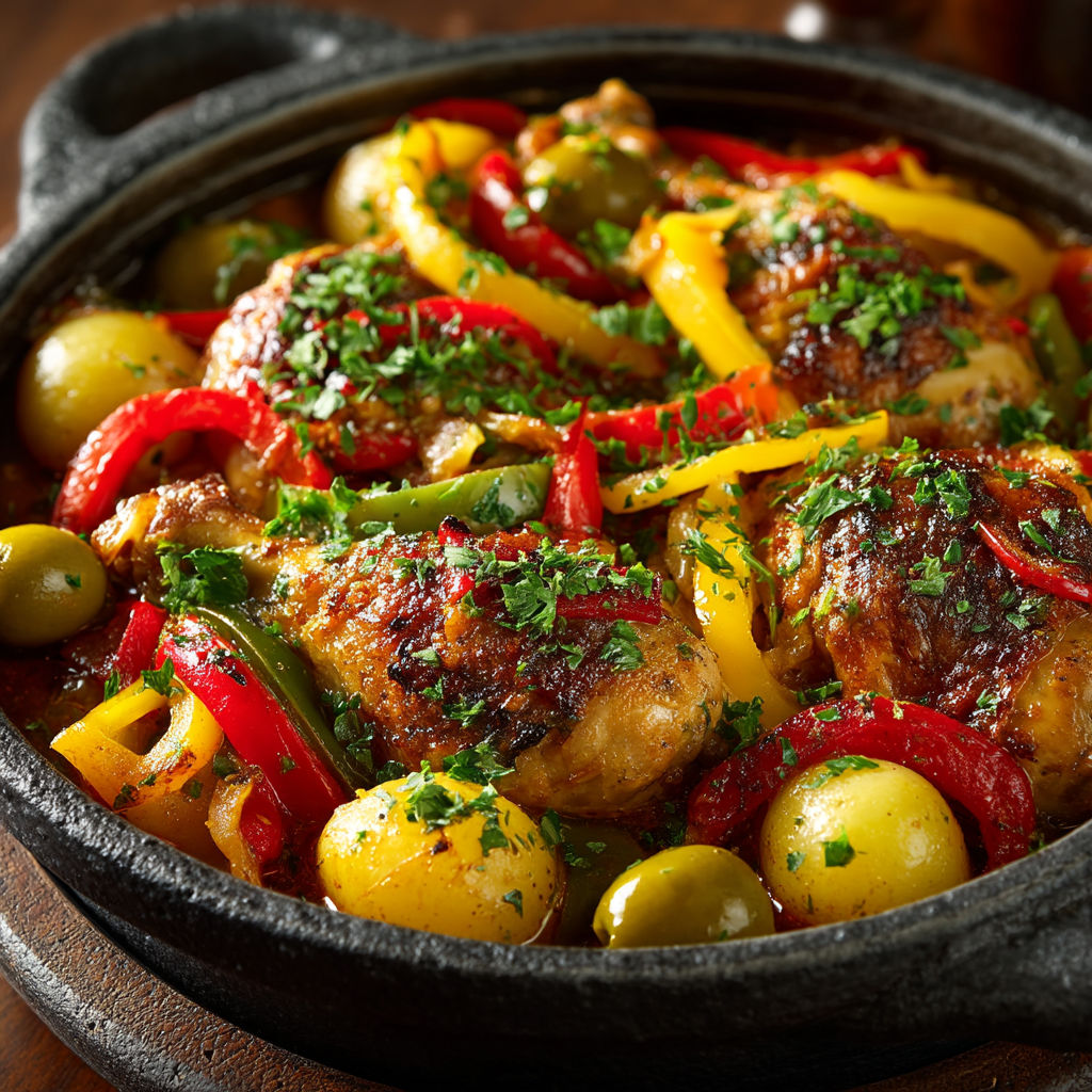 Un plat de viande avec des légumes et des oignons.