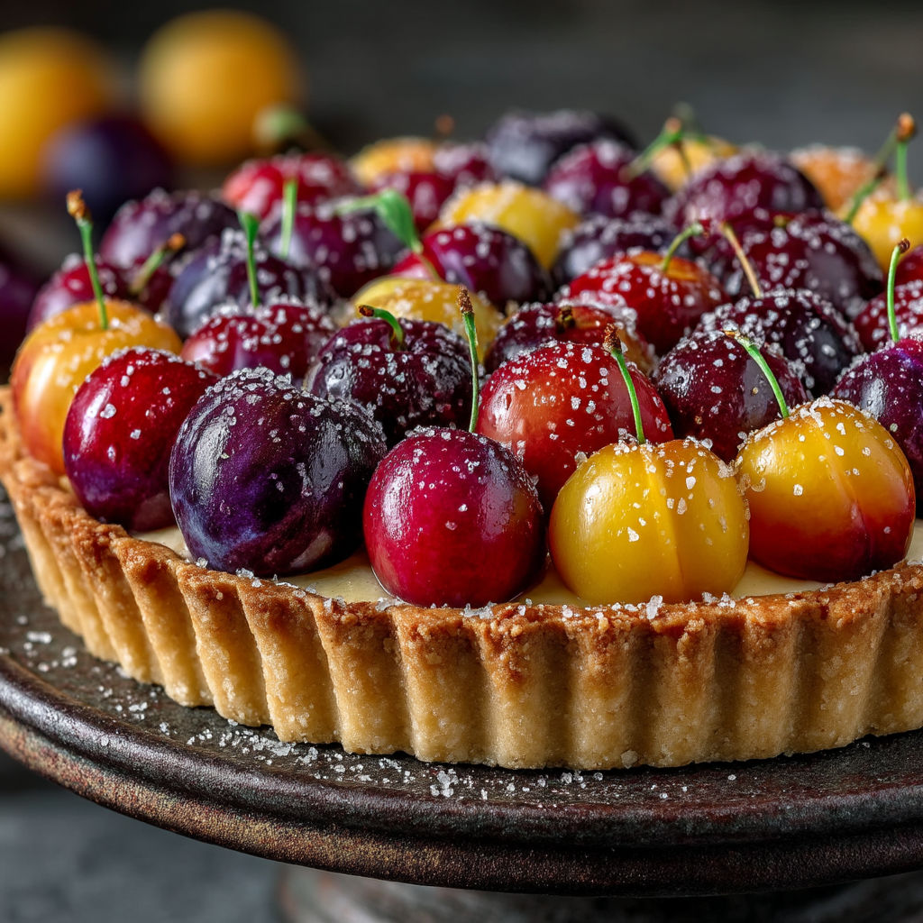 Une tarte aux fruits colorés.