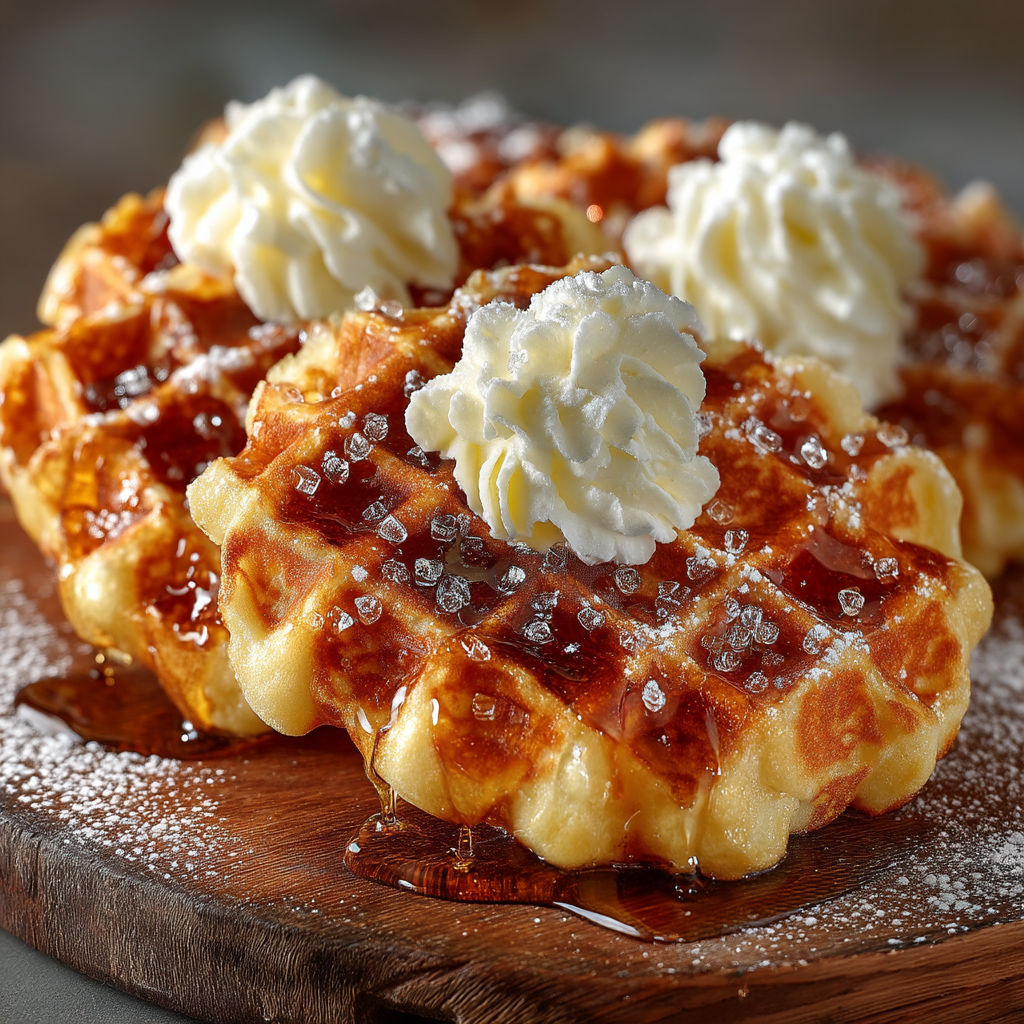 Waffle avec des crêpes et des flocons d'avoine.