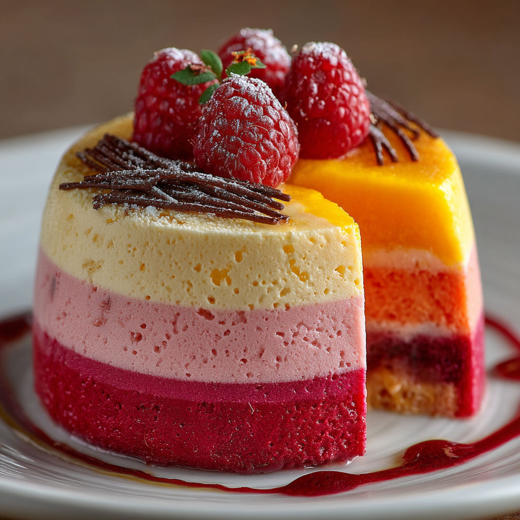 Un dessert coloré avec des fruits.