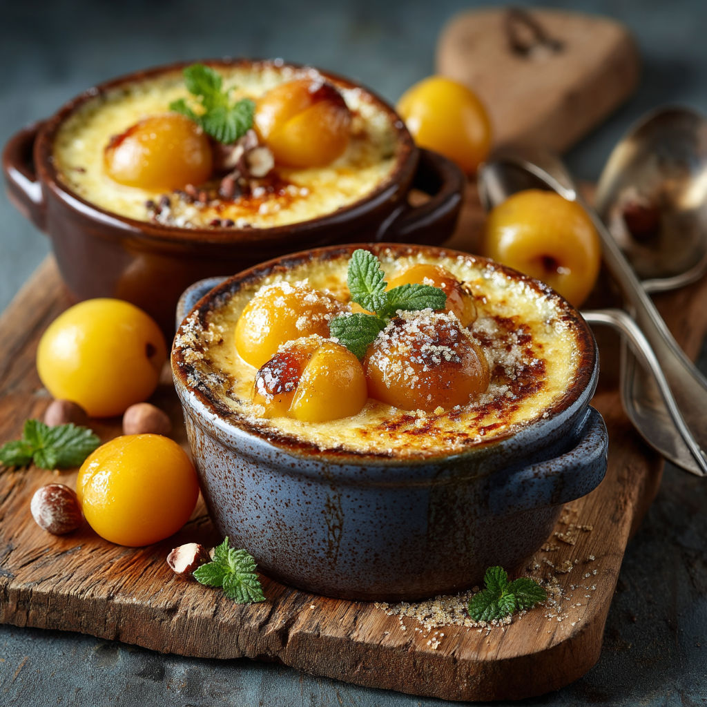 Une assiette de desserts avec des fruits et des herbes.