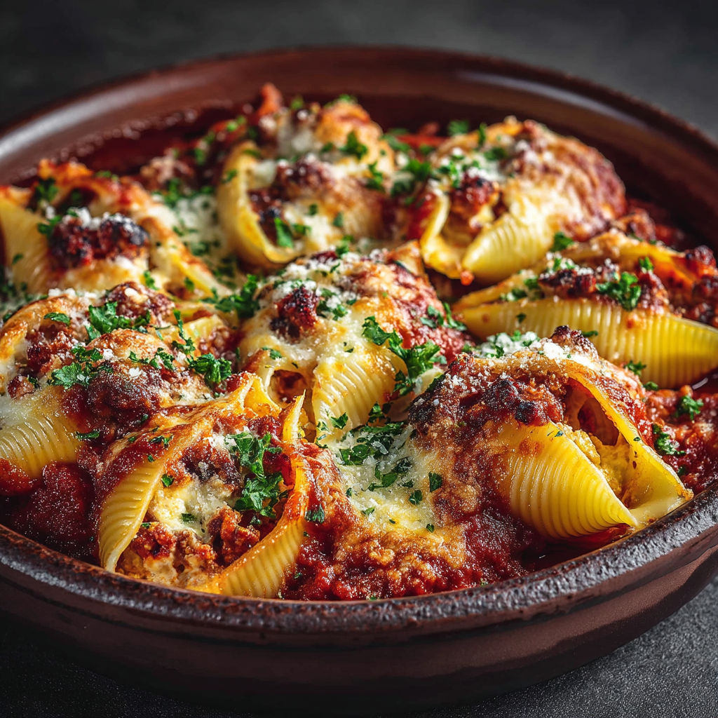 Un plat de macaroni au fromage et aux herbes.