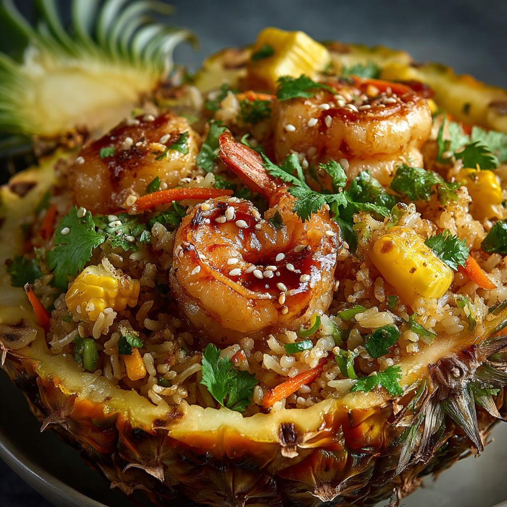 Une pâte de riz avec des fruits de mer et des herbes.