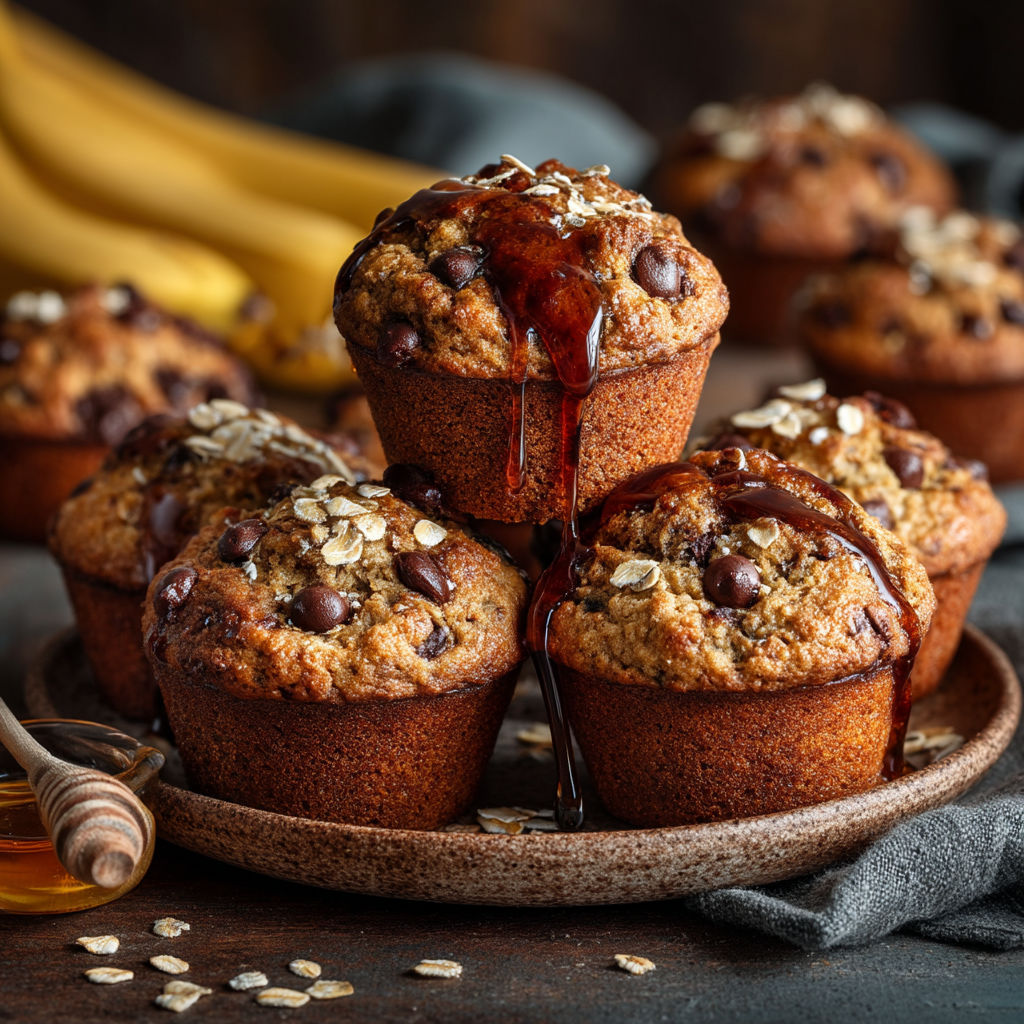 Un plateau de muffins chocolat avec du caramel.