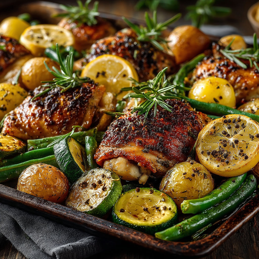 Une assiette de poulet grillé avec des légumes verts.