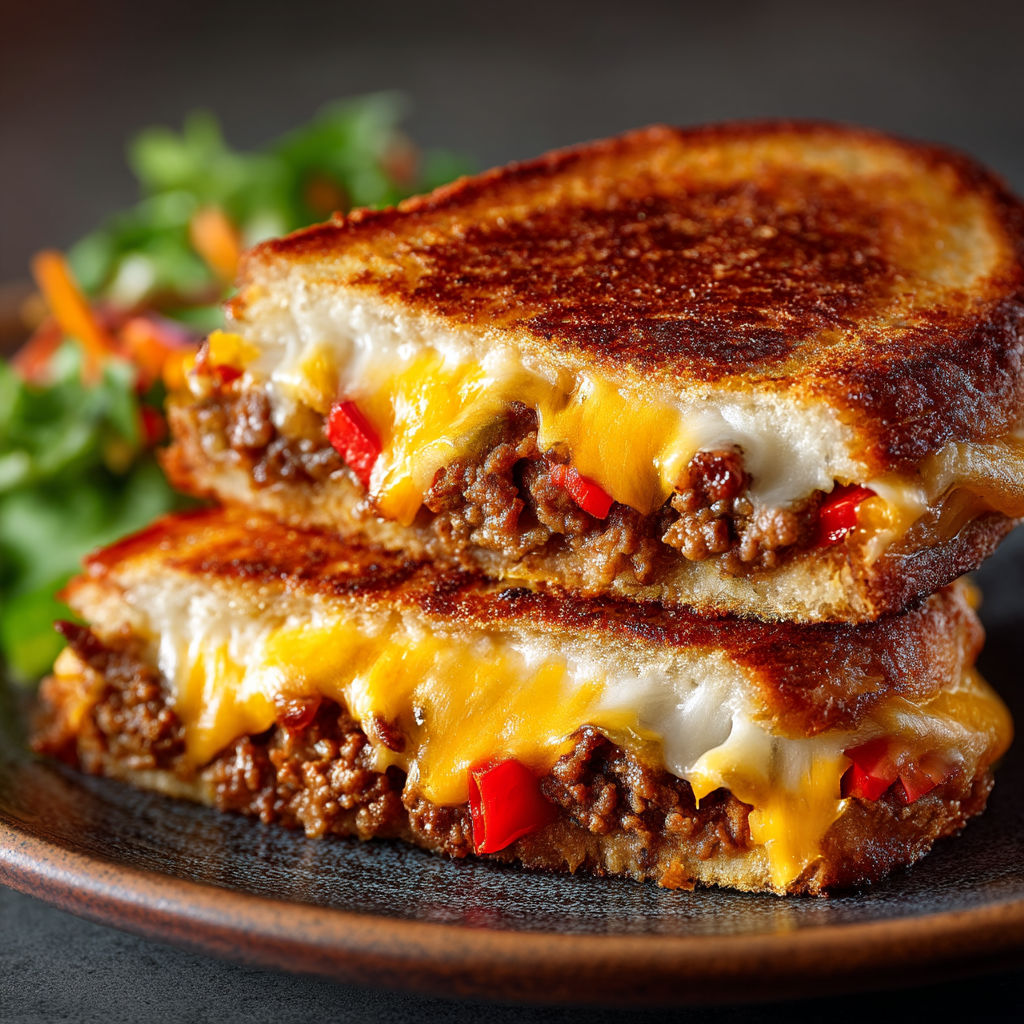 Une tranche de sandwich au fromage et aux tomates.