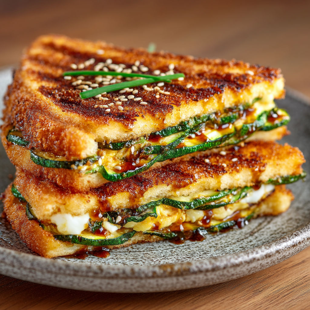Une sandwich de quinoa avec des herbes vertes.