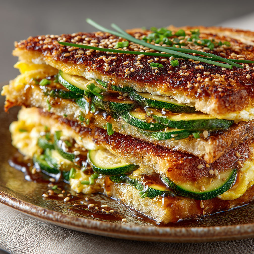 Une sandwich de zucchini avec des herbes.