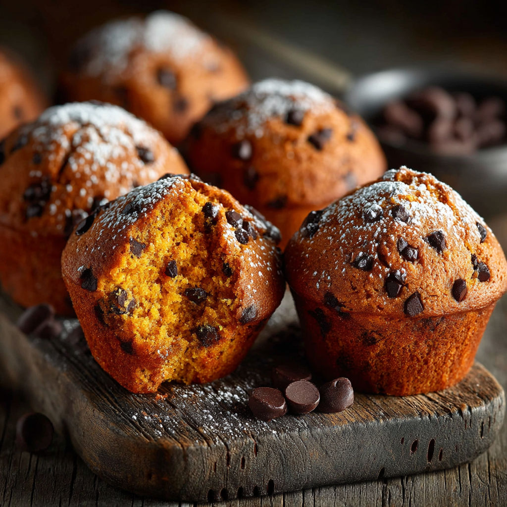 Des mini-muffins de chocolat avec des grains de café.