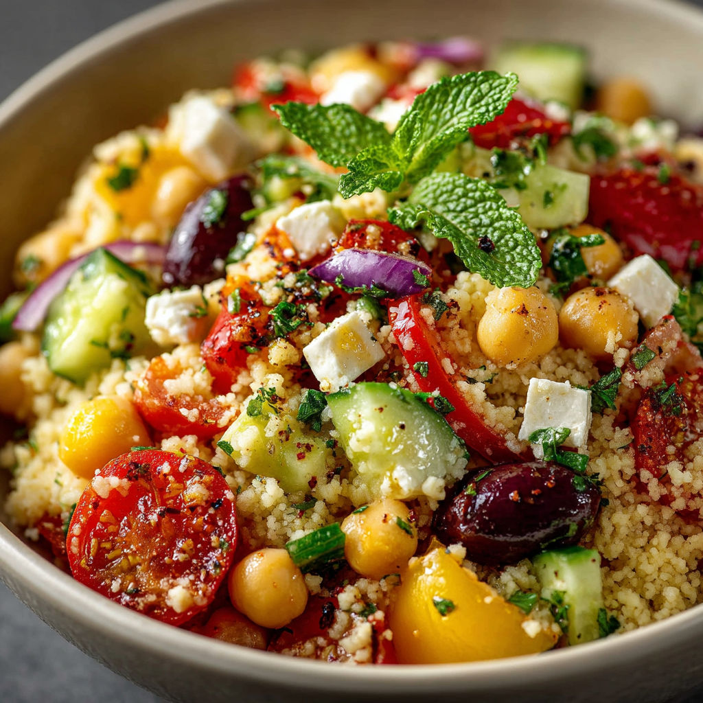 Une salade de couscous méditerranéenne.