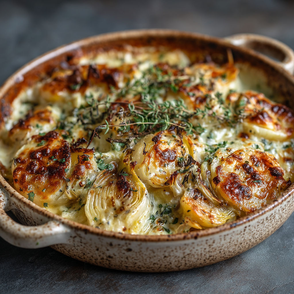 Gratin de fenouil et poireaux.