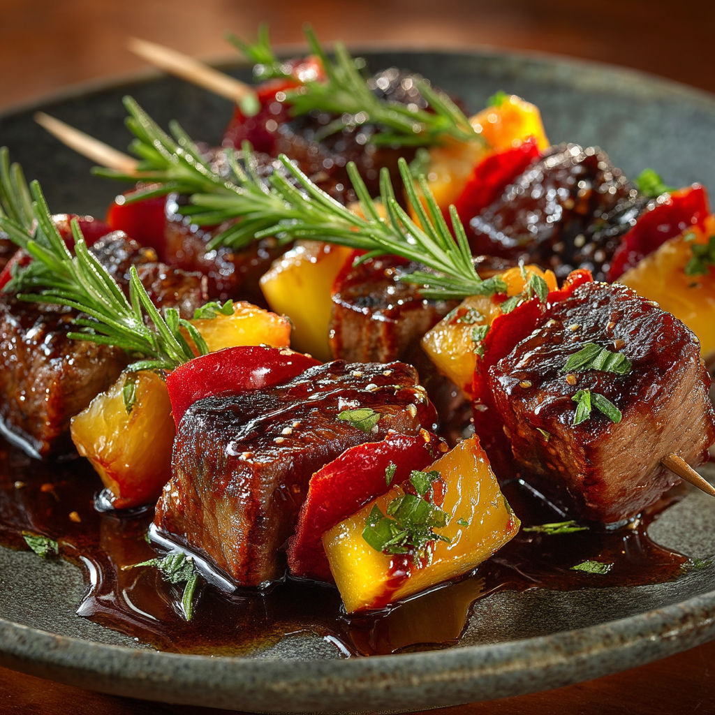 Steak grillé avec des herbes et des légumes.
