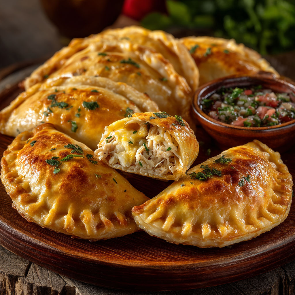 Empanadas de poulet au fromage frais.