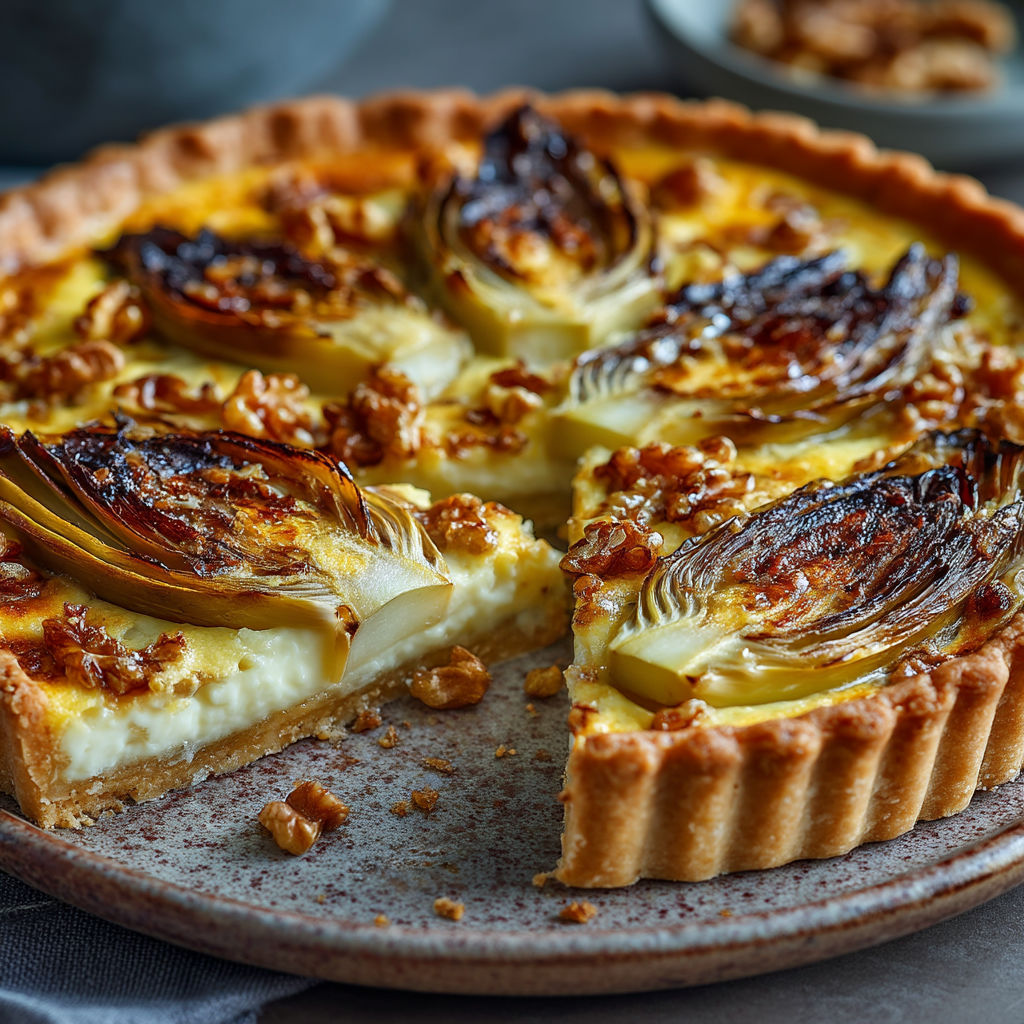 Une tarte aux pommes et aux raisins, avec des aliments de graines et des aliments de noix.