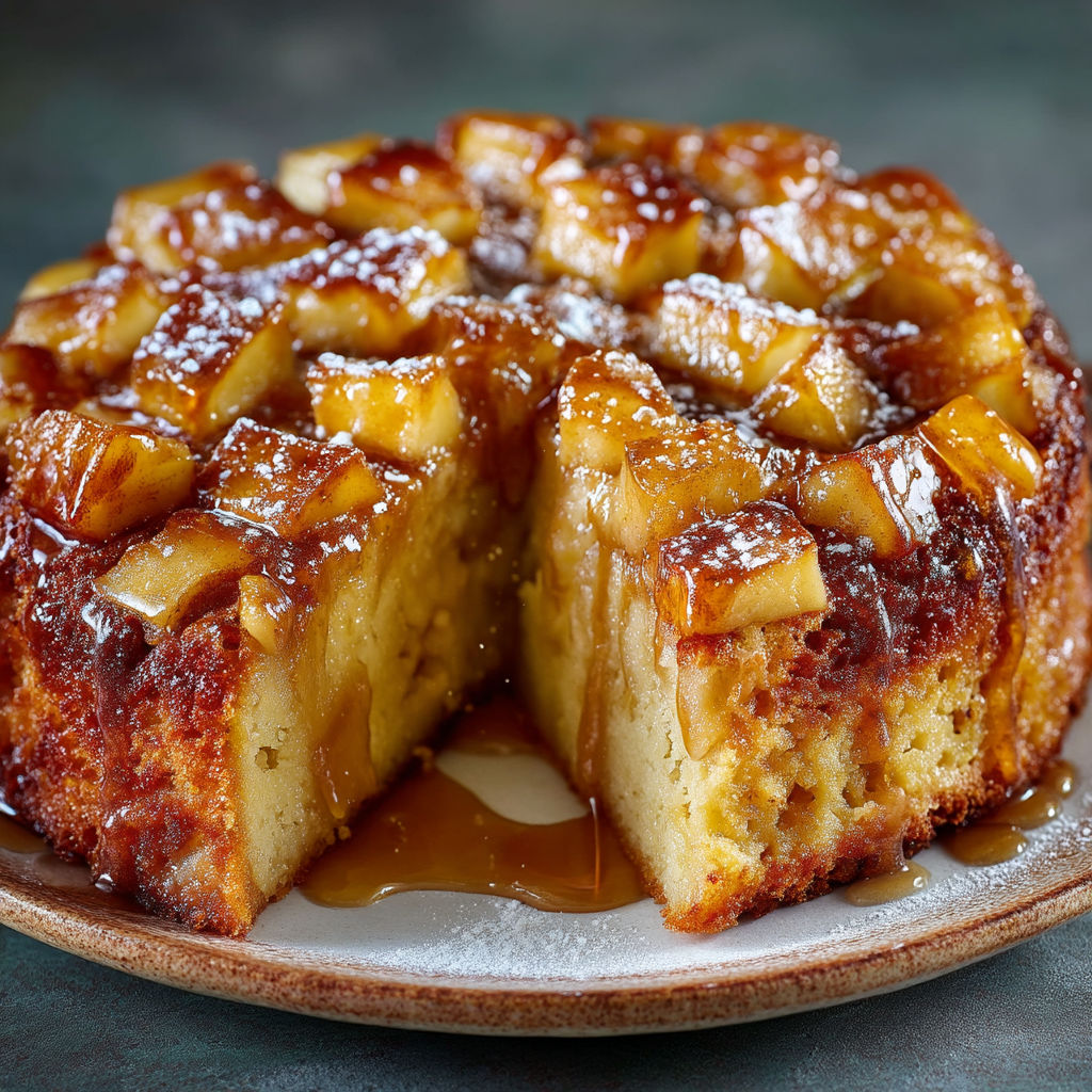 Une tarte aux pommes sur un plateau.