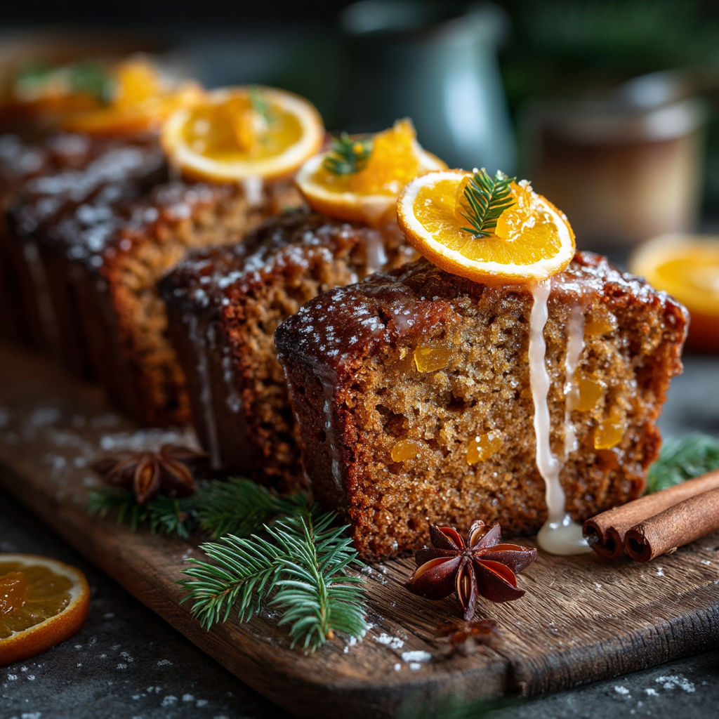 Pain d'épices moelleux à l'orange confite, le parfum de l'hiver.