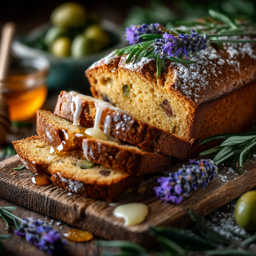 Une baguette de pain avec des graines de cumin et des herbes.