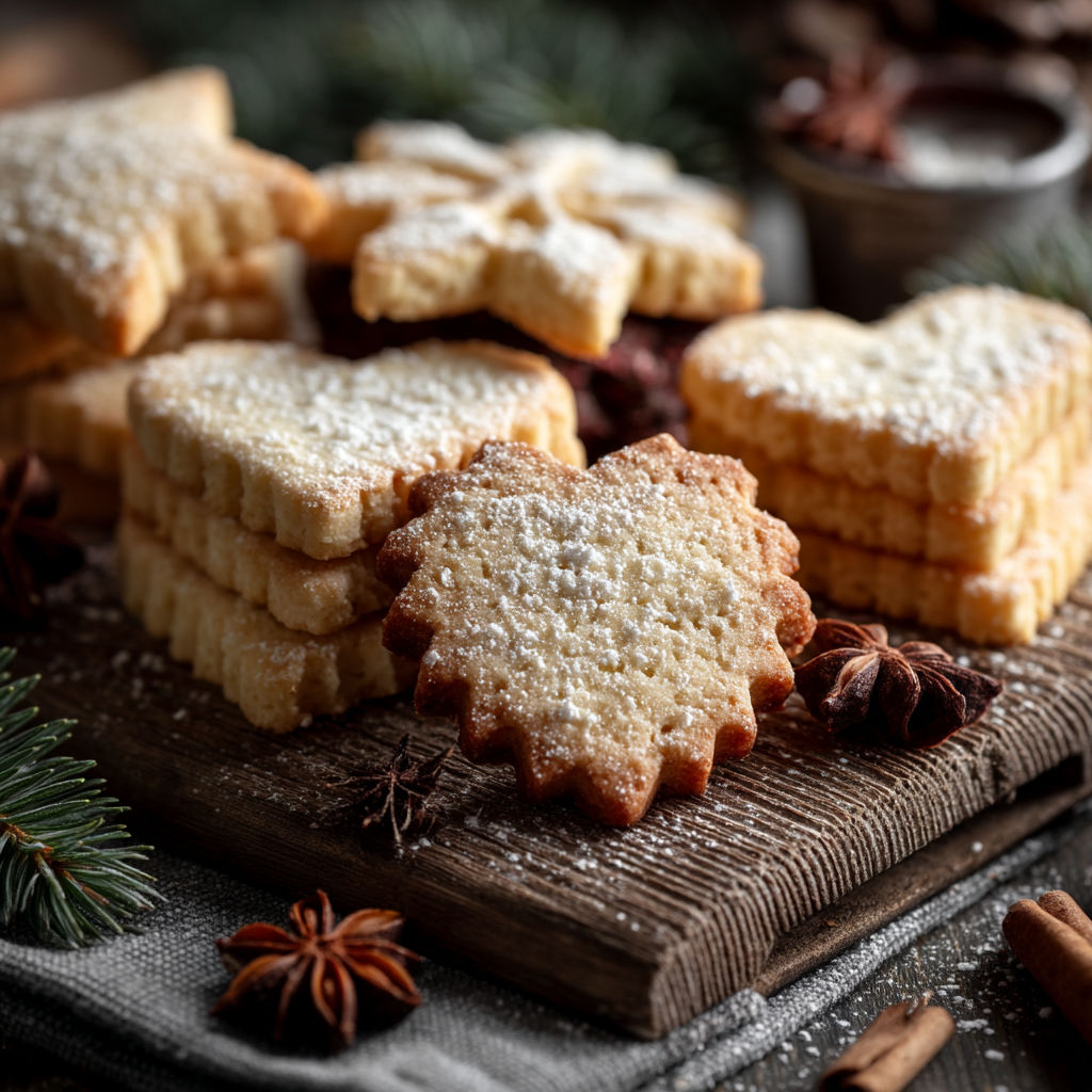 Des gâteaux de Noël avec des grains de cinnamon sur le dessus.