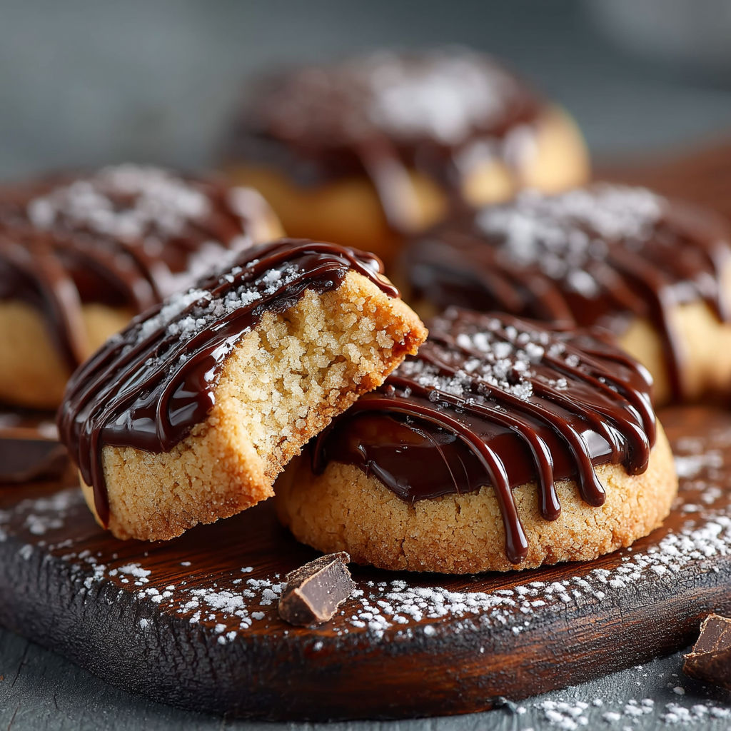 Des sablés glacés au chocolat de Manue sans oeufs.