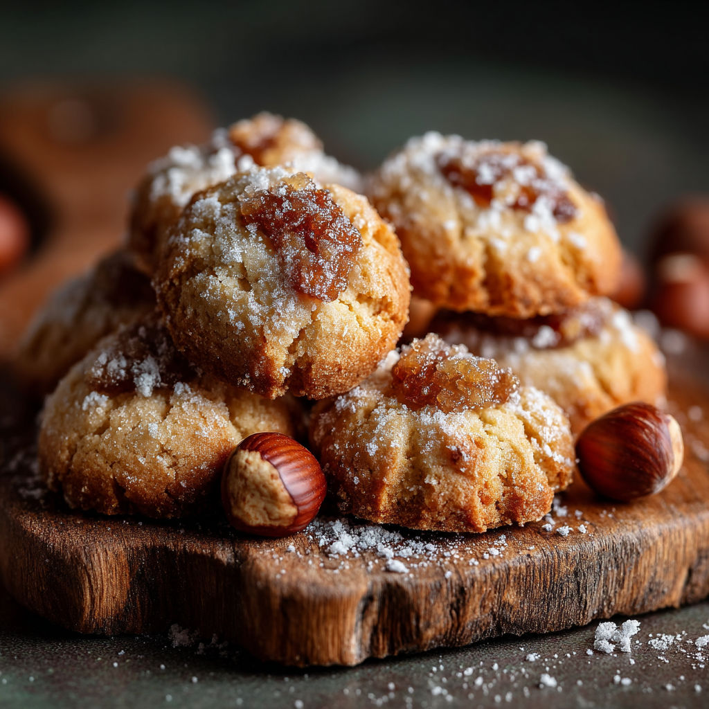 Desserts sur une planche de bois.