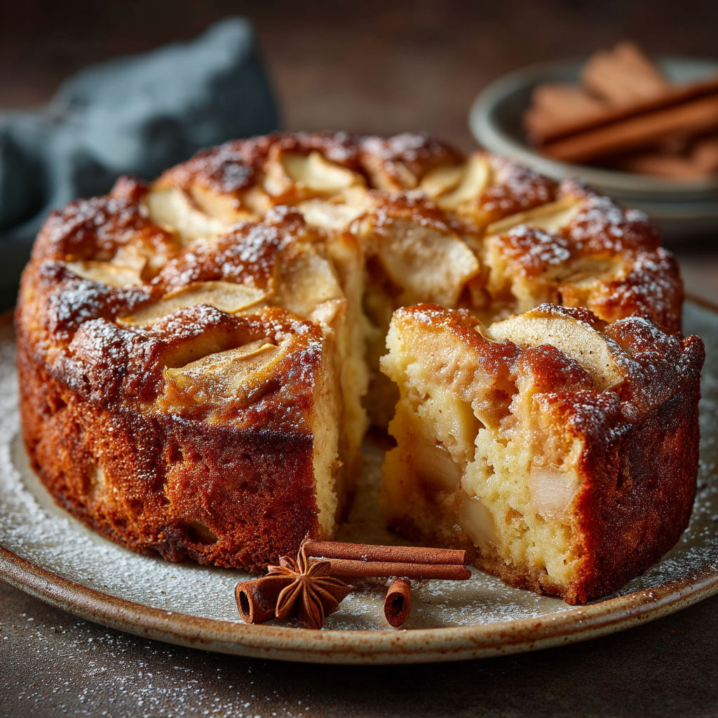 Un gâteau aux pommes sans œufs.