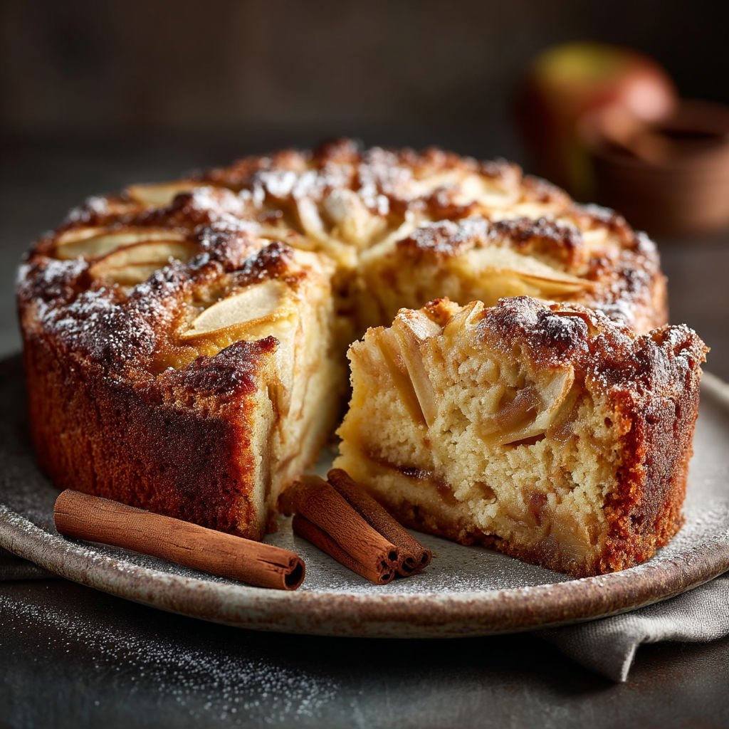 Un gâteau aux pommes sans œufs, recette facile.