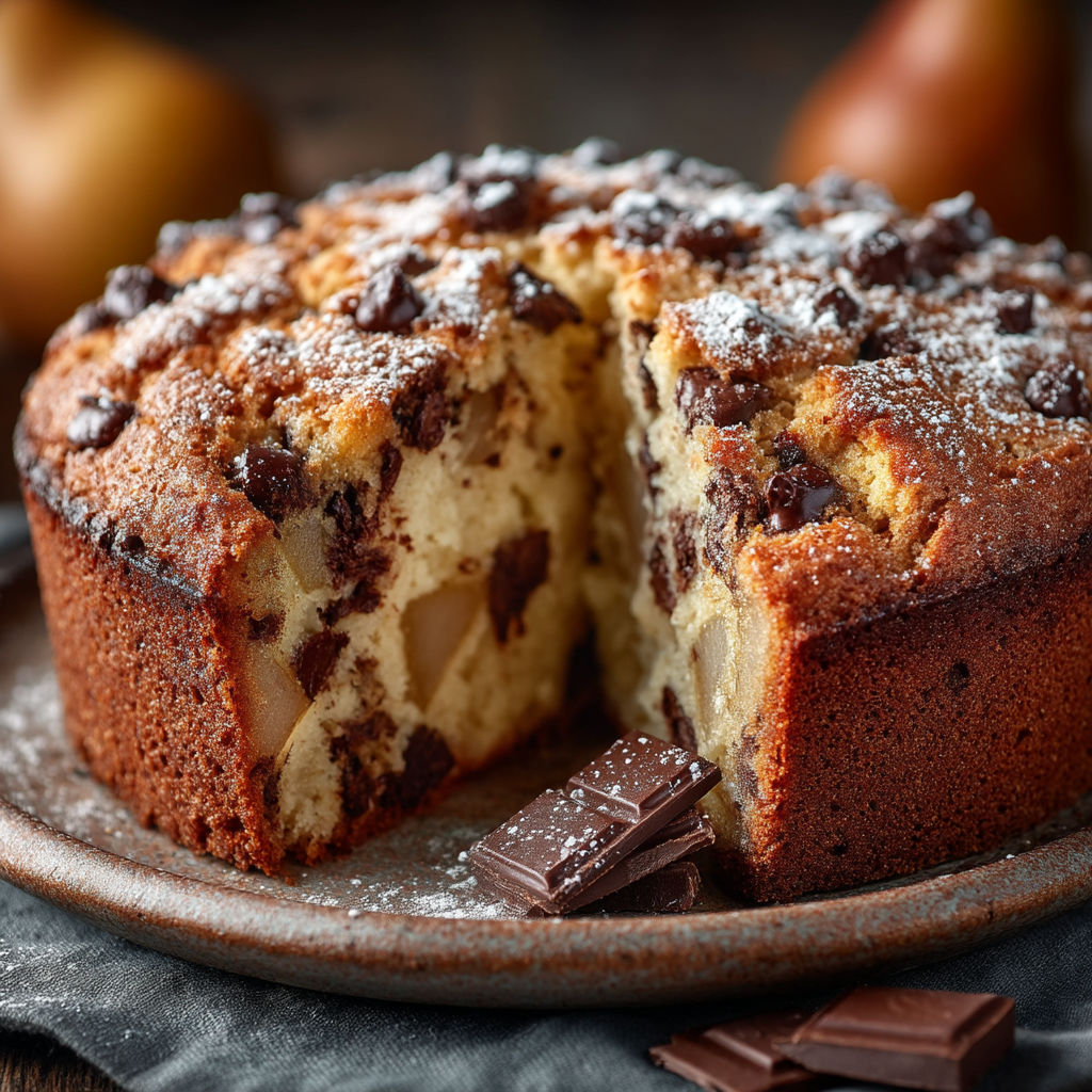 Une tarte aux pommes avec du chocolat.