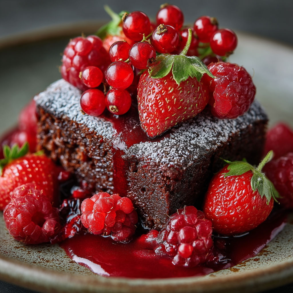 Une tarte aux fraises et aux cerises.