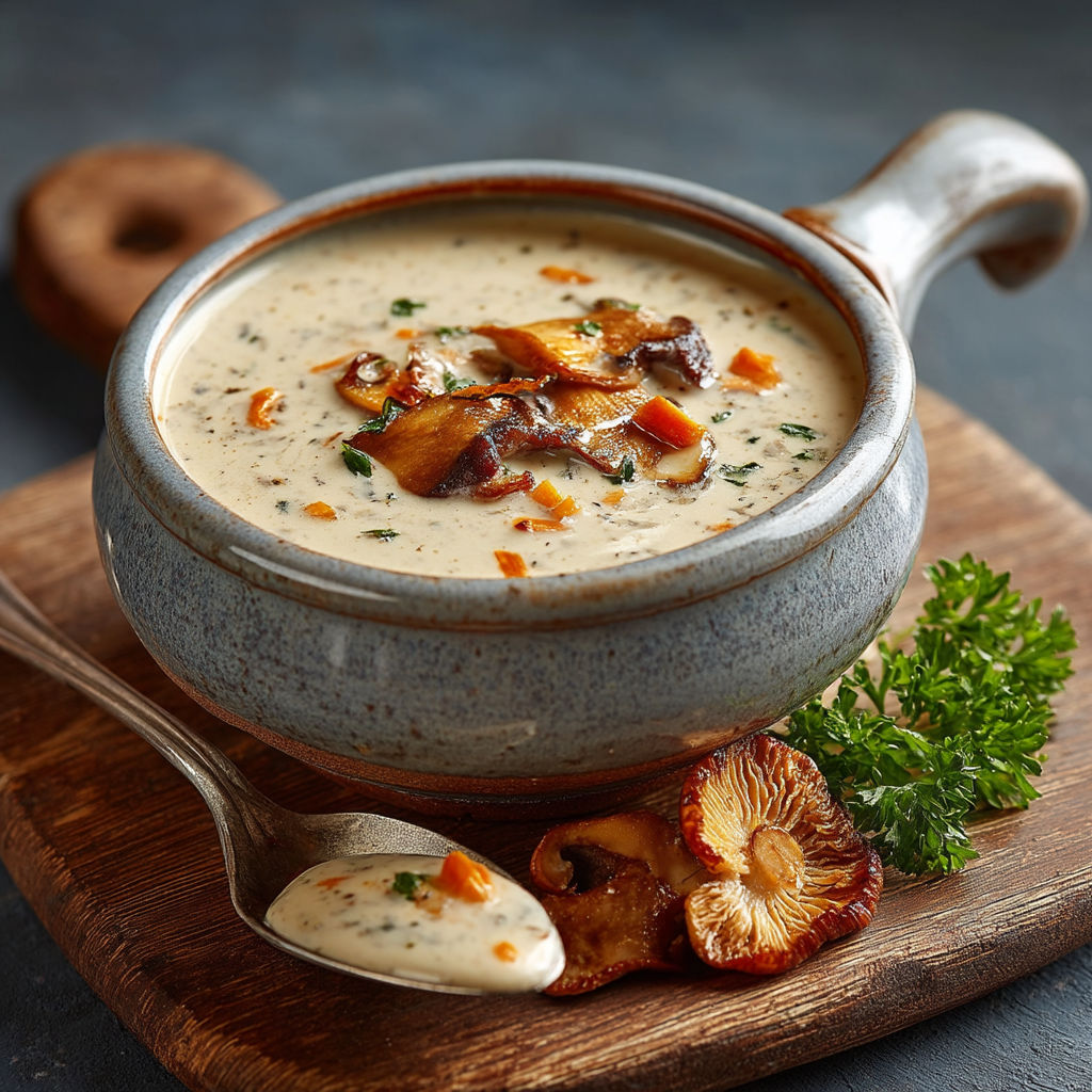 Une casserole de soupes avec des fruits et des herbes.