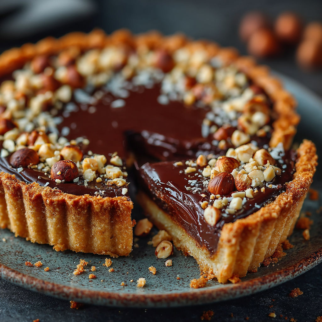 Une tarte aux noix et chocolat.