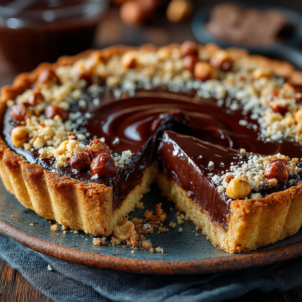Une tarte aux noix et au chocolat.