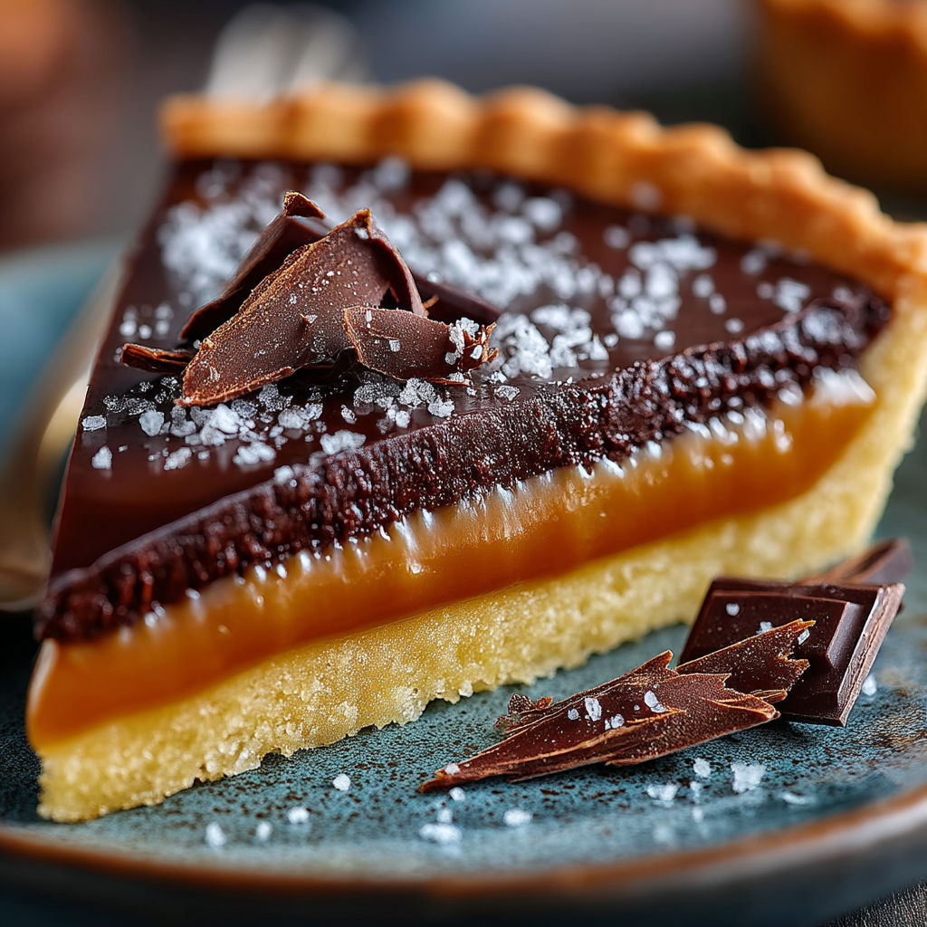 Une tarte aux pommes avec des morceaux de chocolat sur le dessus.