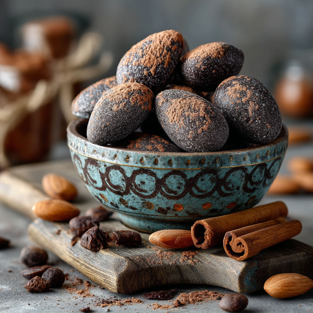 Un bol contenant des noix de cacao.