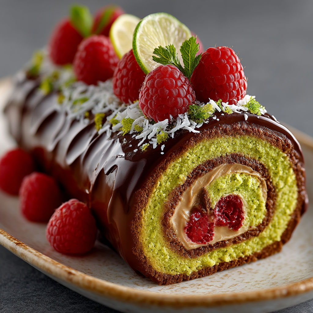 Une tarte aux fraises et à la crème, garnie de fraises et de menthe, sur un plateau.