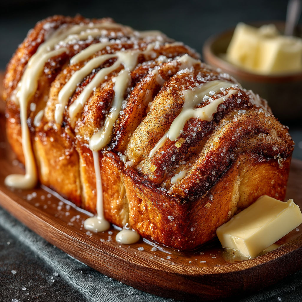 Une brioche à effeuiller au sucre et à la cannelle.