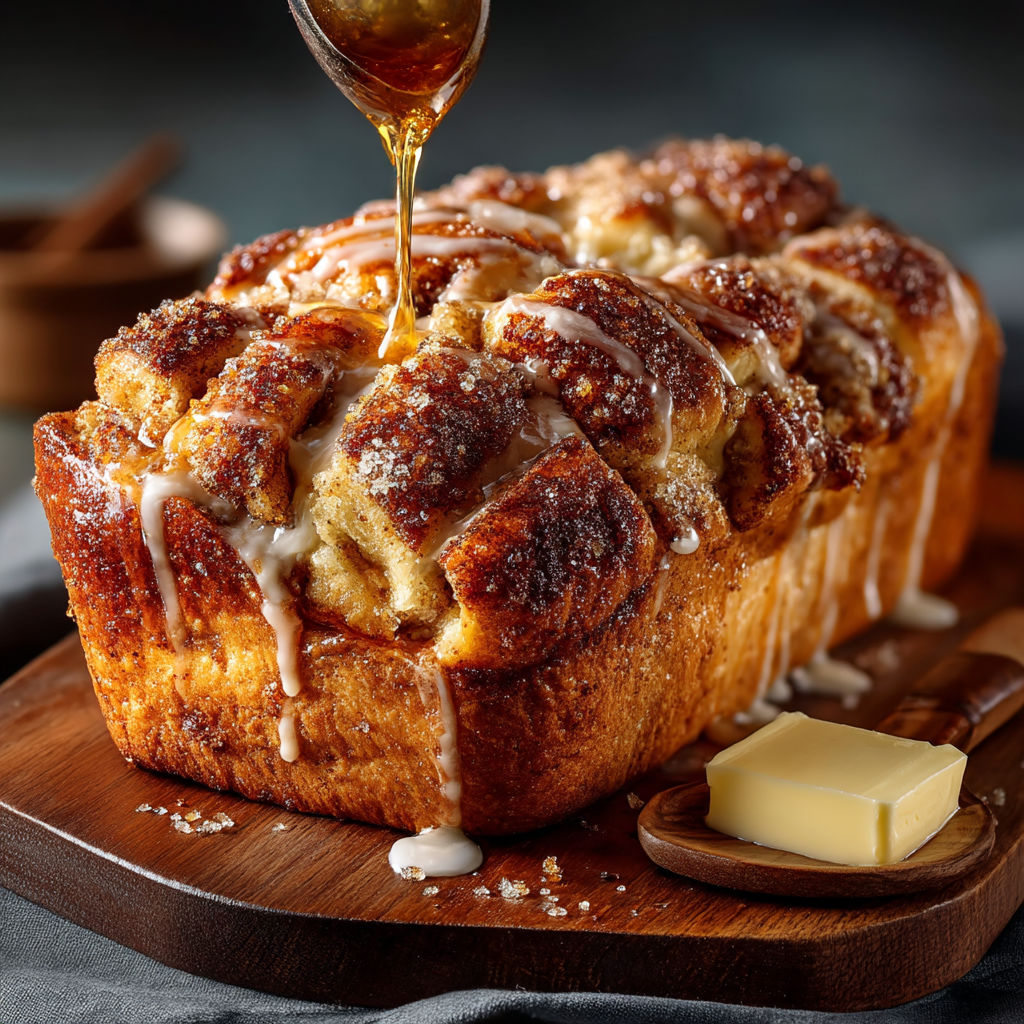 Une brioche à effeuiller au sucre et à la cannelle sur un plateau.