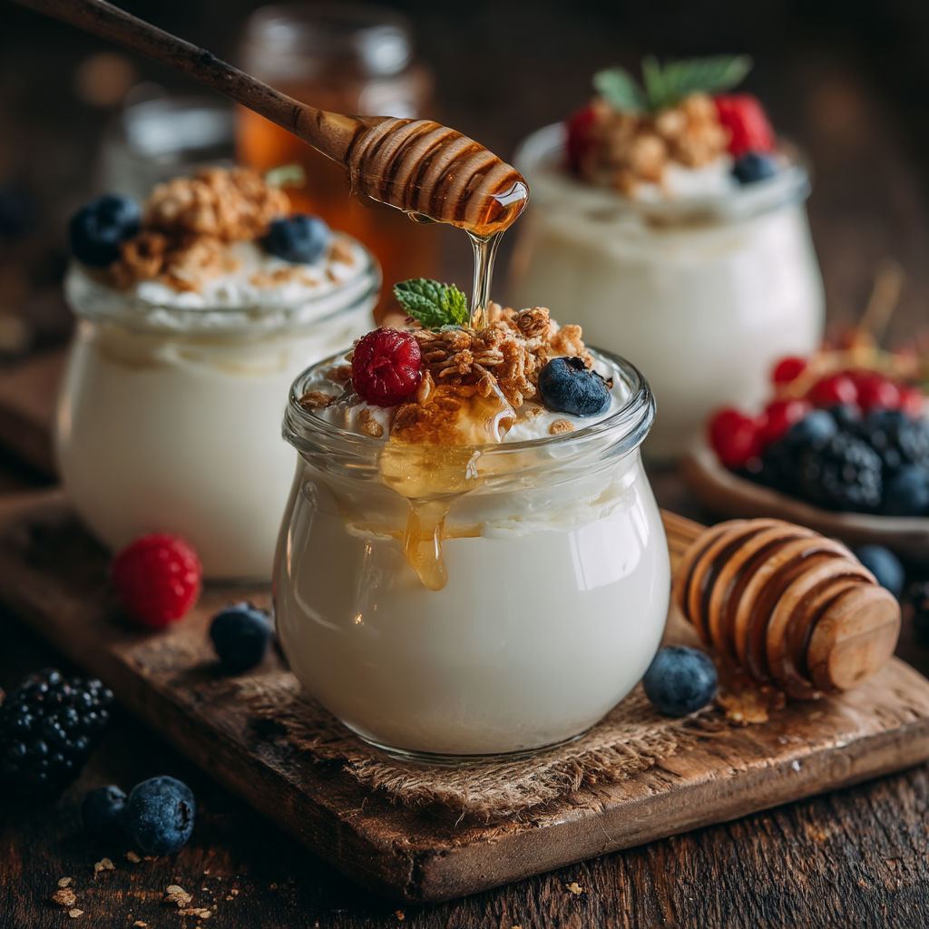 Un dessert en verre contenant des fruits et du beurre.