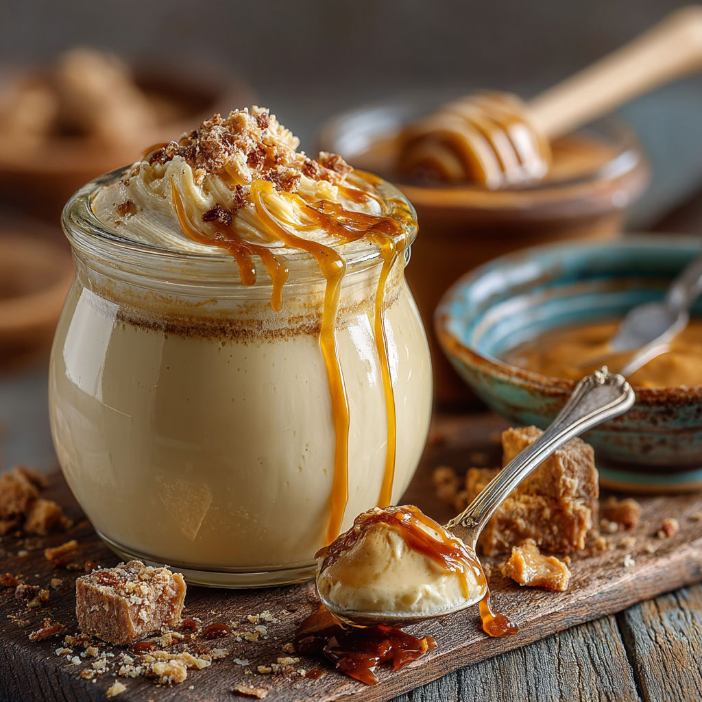 Yaourts aromatisés au sirop praline.