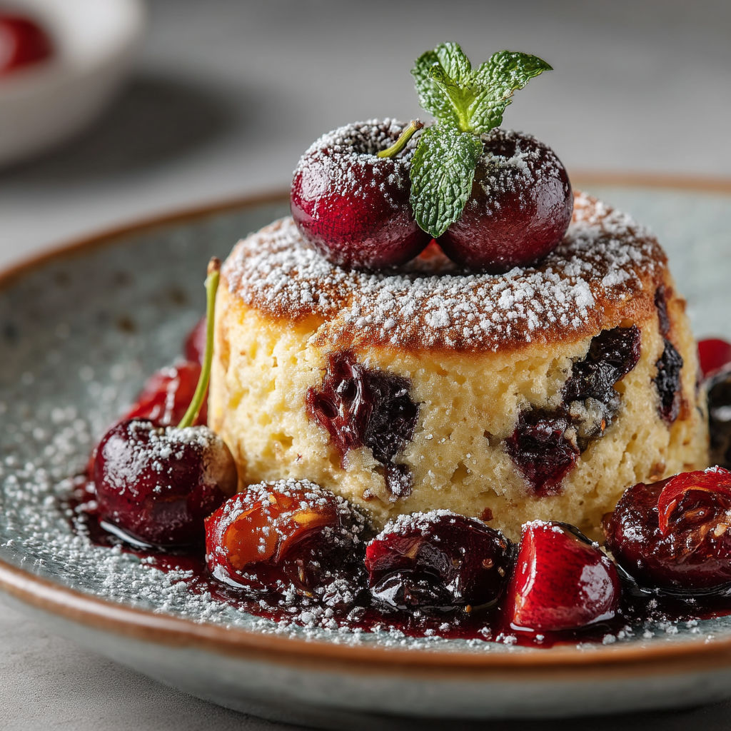 Une tarte aux cerises et à la purée d'amandes.