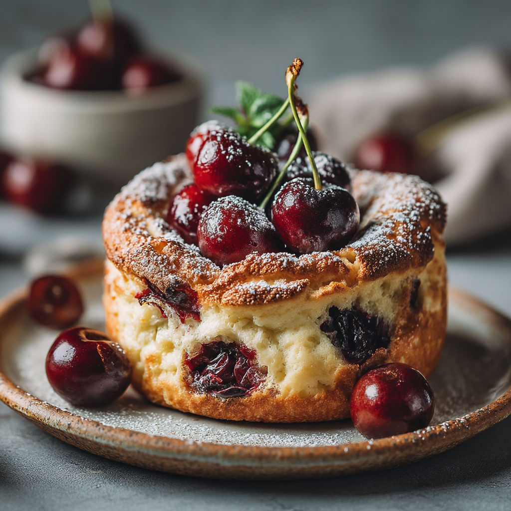 Une tarte aux cerises sur un plateau.