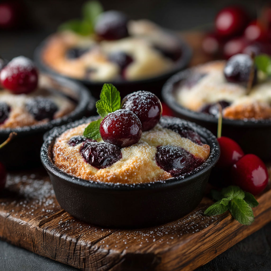 Une tarte aux cerises avec des cerises sur le dessus.