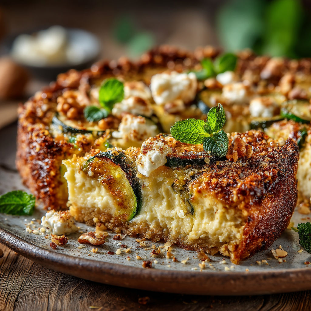 Une tarte aux cucumbers et fromage.