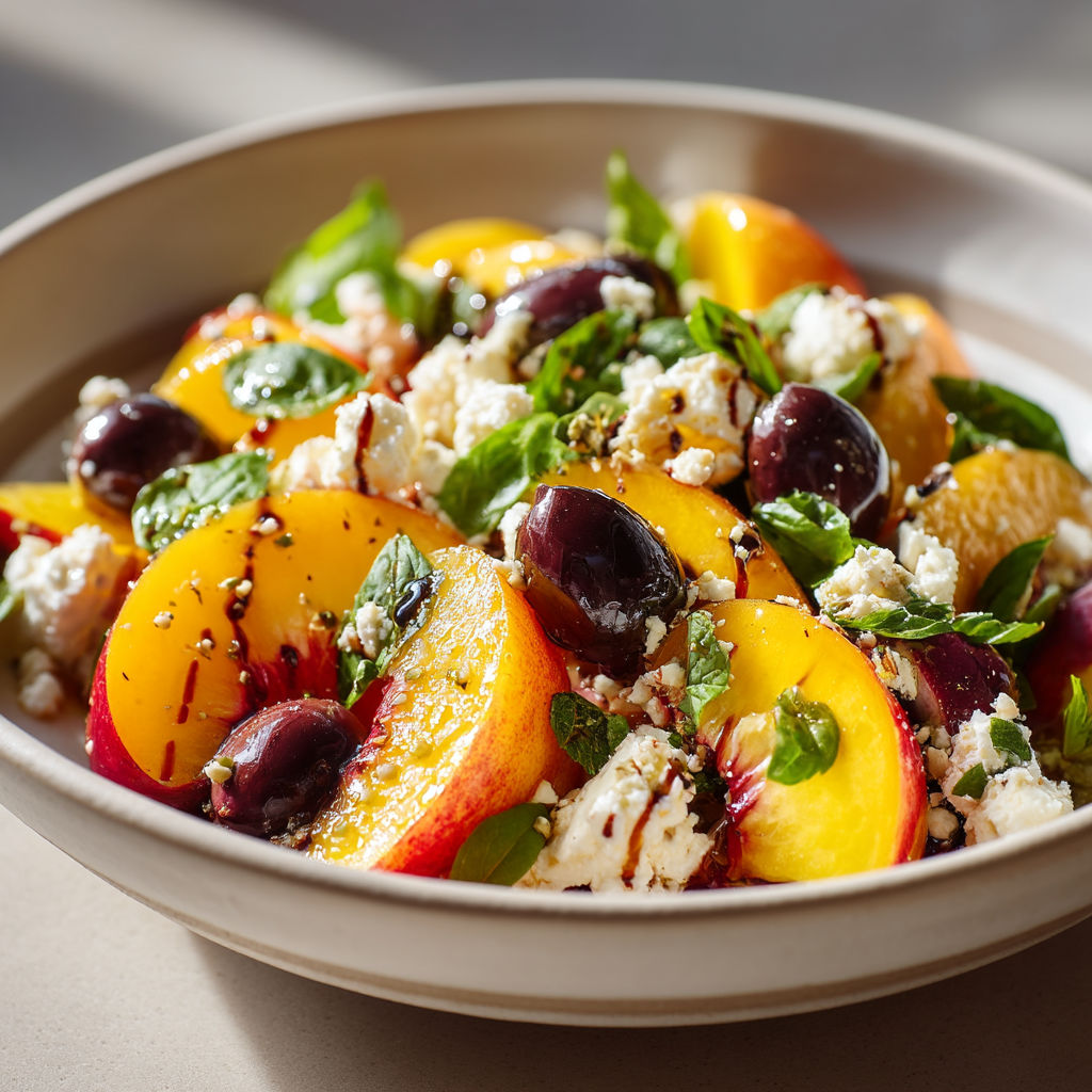 Une salade de fruits et de fromage.