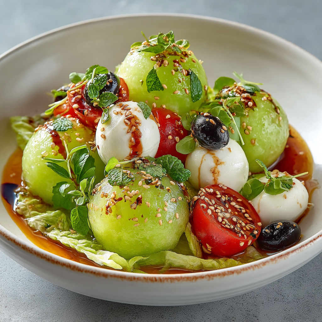 Une assiette de fruits verts et de fromage.
