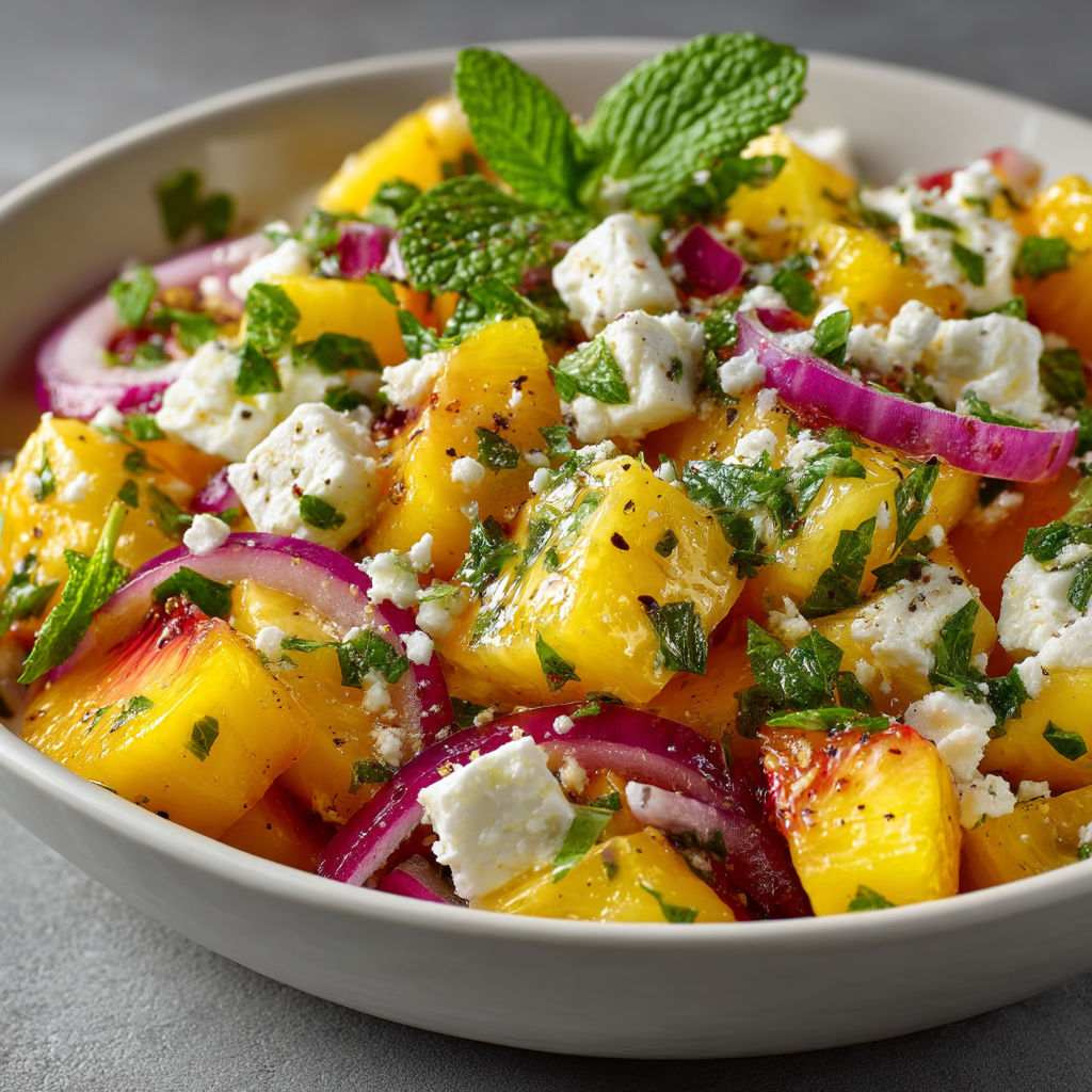 Une salade de fruits et de fromage.