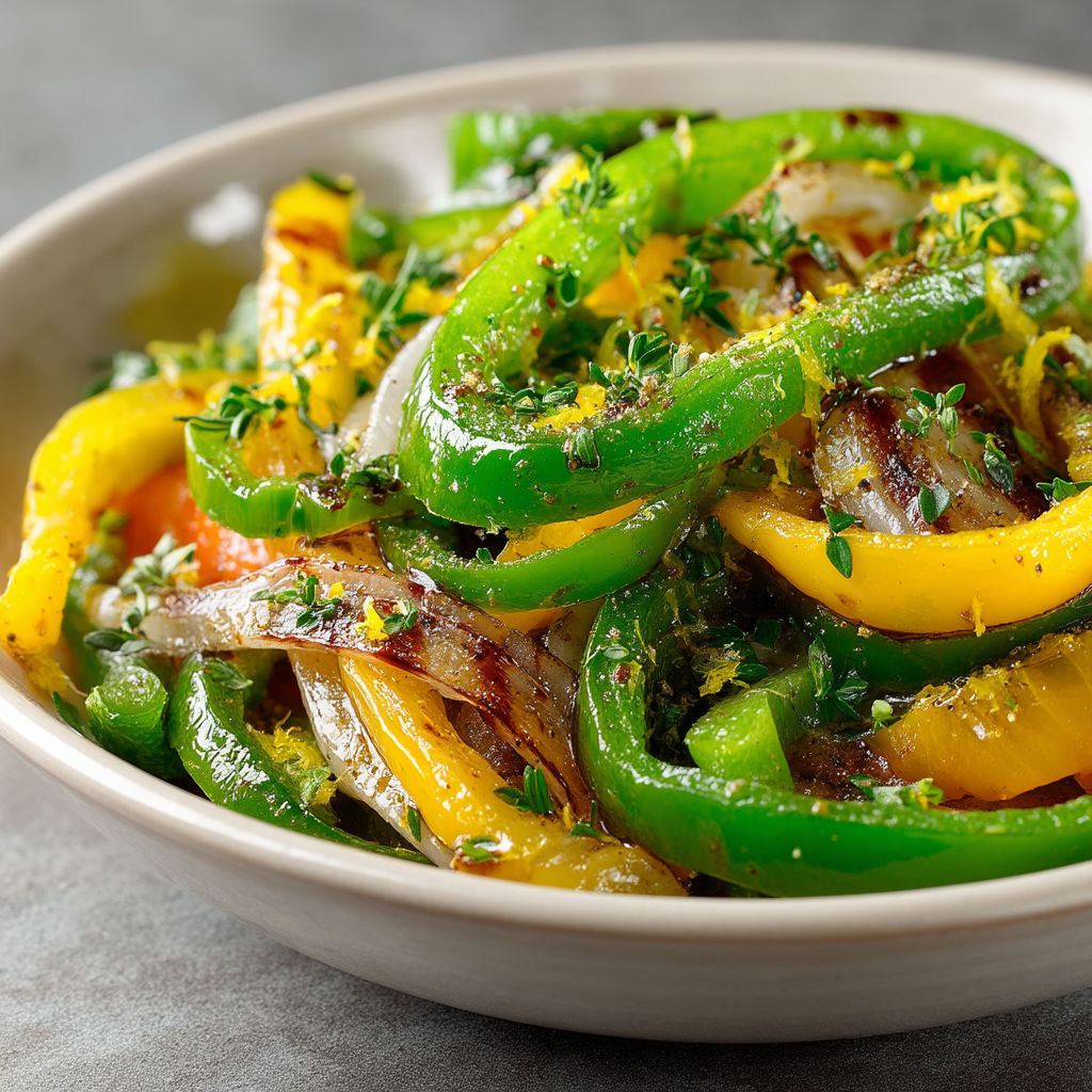 Une assiette de légumes verts et jaunes.