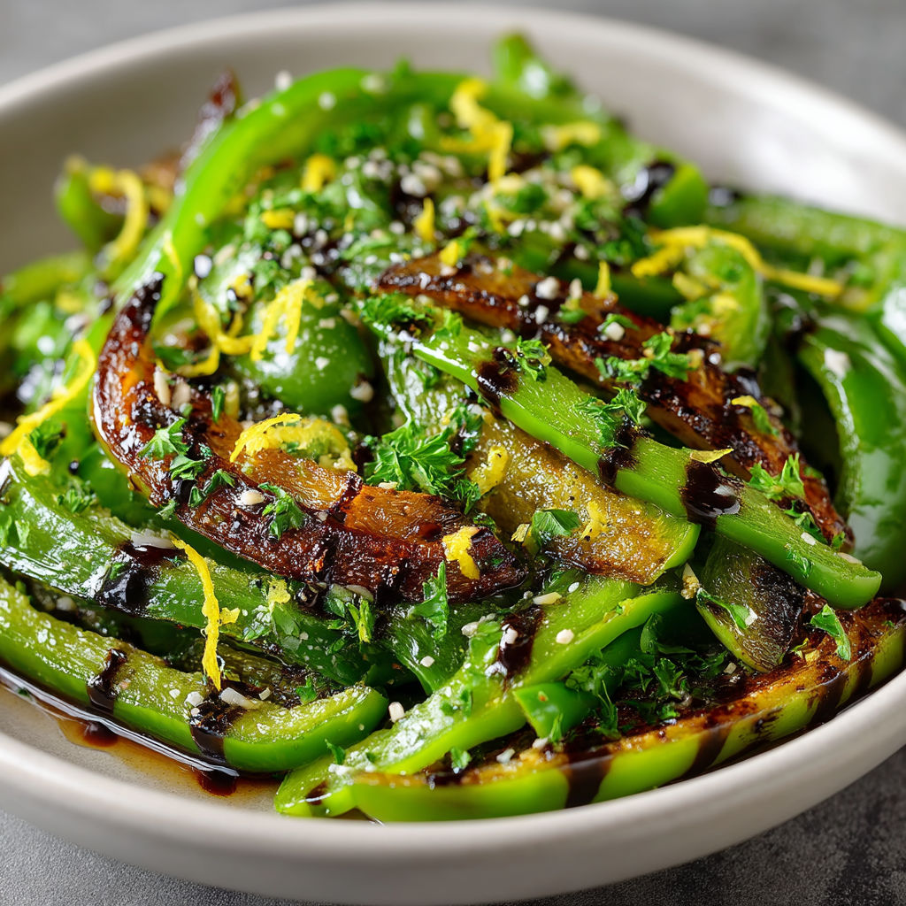 Une assiette de légumes verts avec du yaourt.
